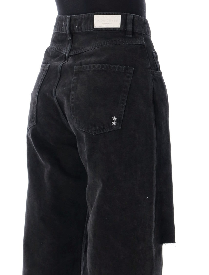 Icon Denim Poppy Broken Black High-Waisted Cut-Out Pants