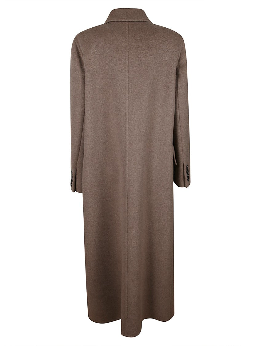Max Mara Double-Breasted Long Coat With Classic Lapel And Tailored Fit