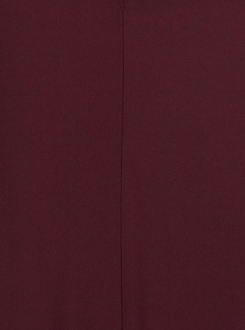 Stella Mccartney Bordeaux Midi Dress With Cape Sleeves