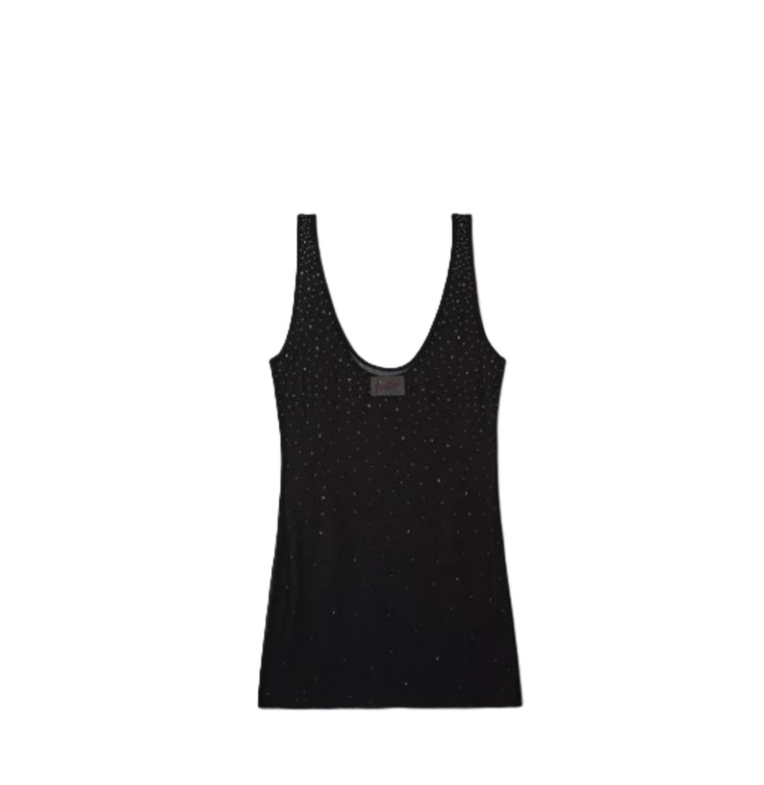 Mc2 Saint Barth Sheer Black Mini Dress With Sparkling Embellishments