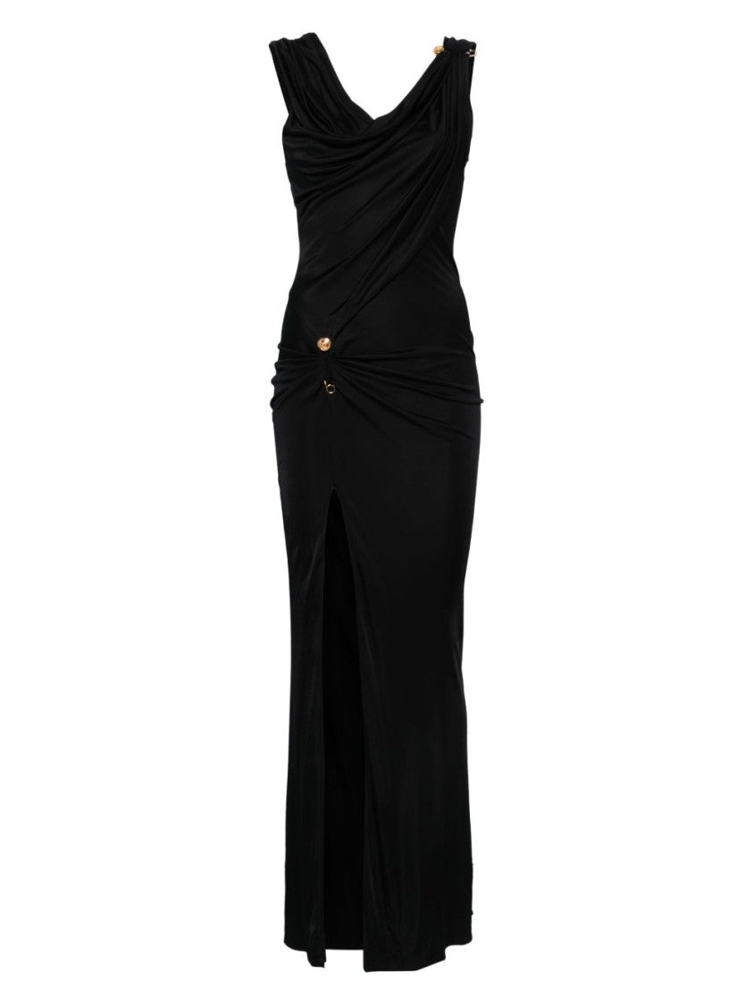Versace Asymmetrical Jersey Crepe Dress