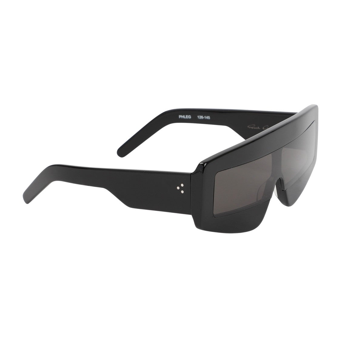 Rick Owens Shield-Shaped Black Acetate Sunglasses