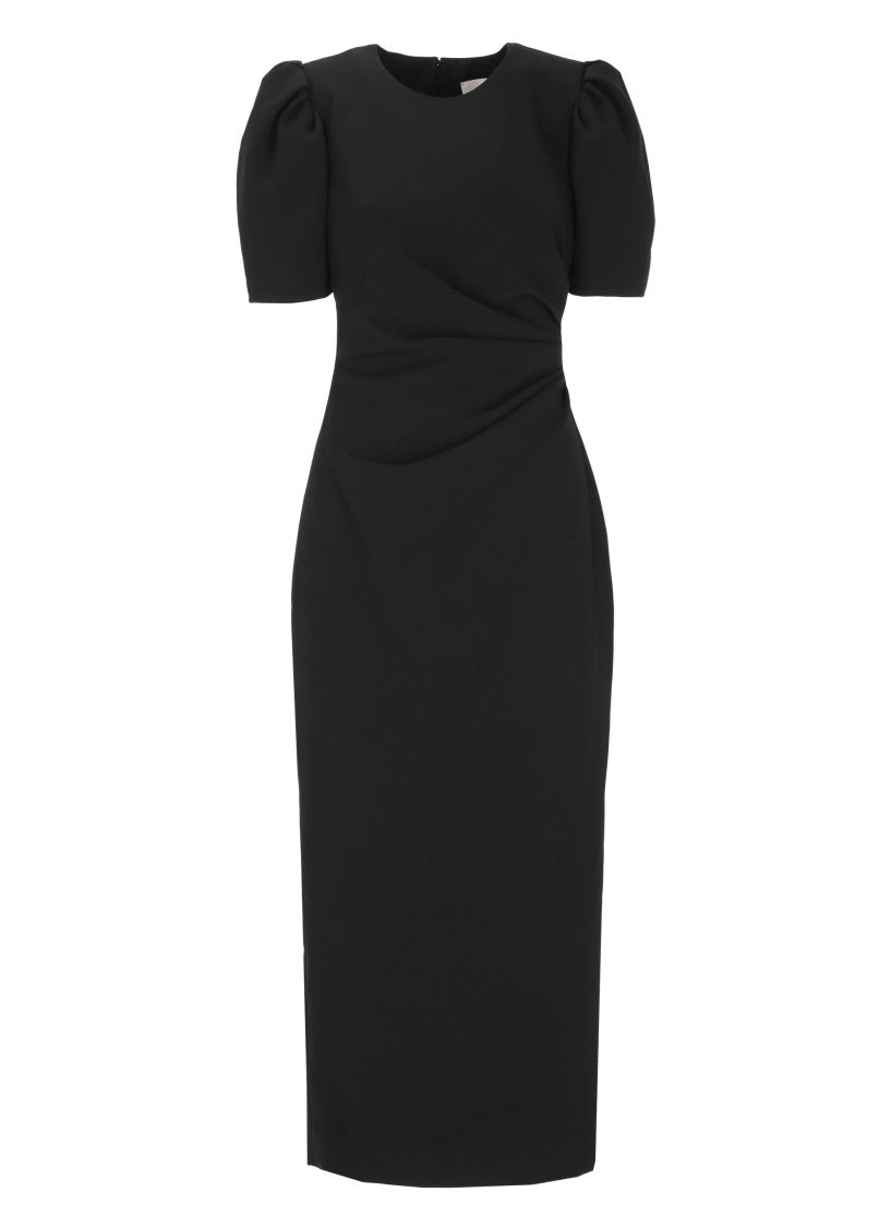 Carolina Herrera Draped Midi Dress With Structured Silhouette