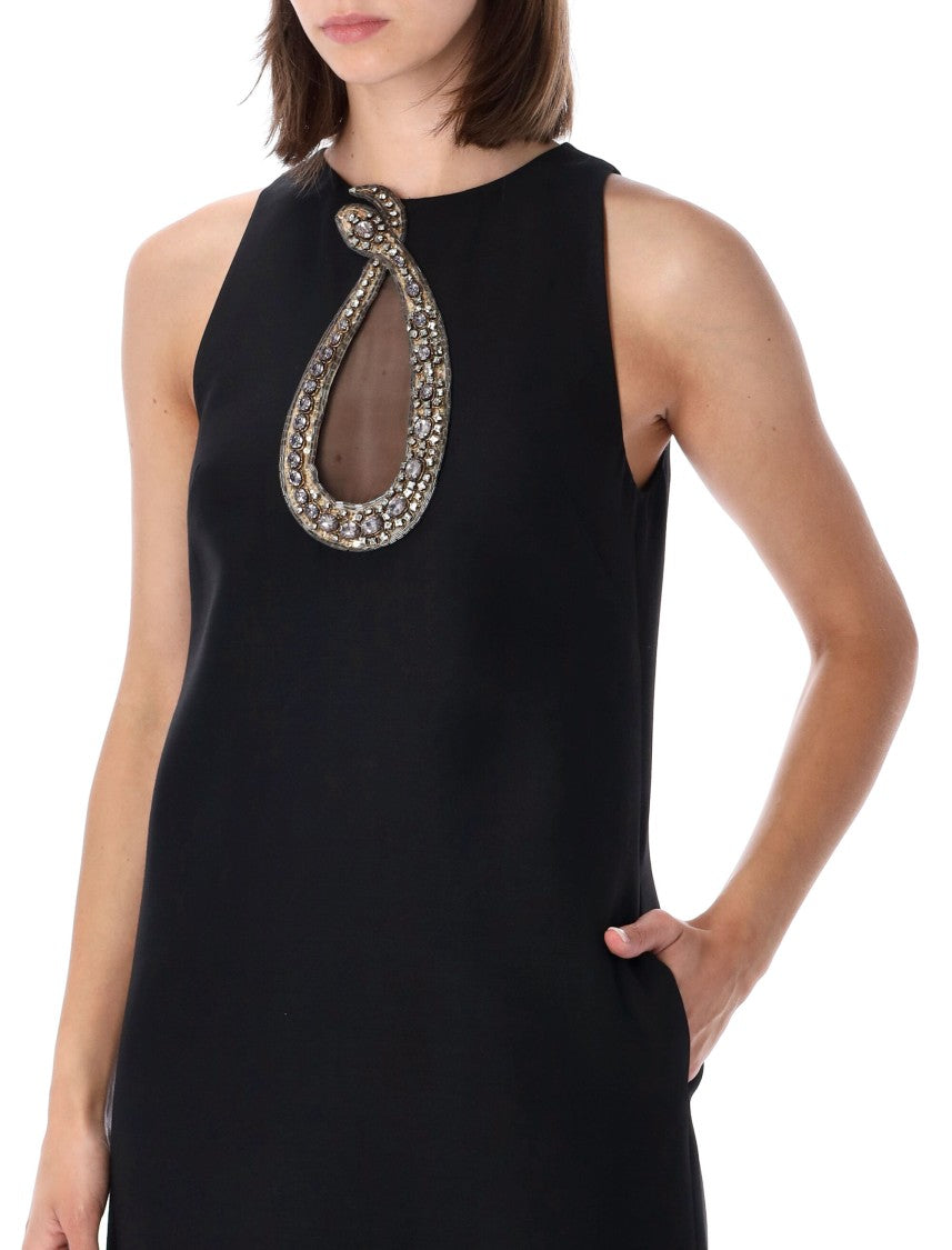 Valentino Garavani Mini Dress With Teardrop Cutout And Embellishments