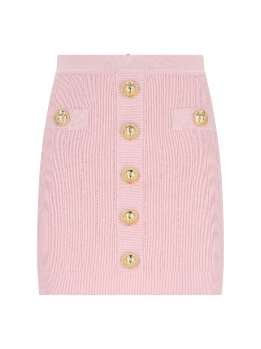 Balmain Mini Knit Skirt – Pink
