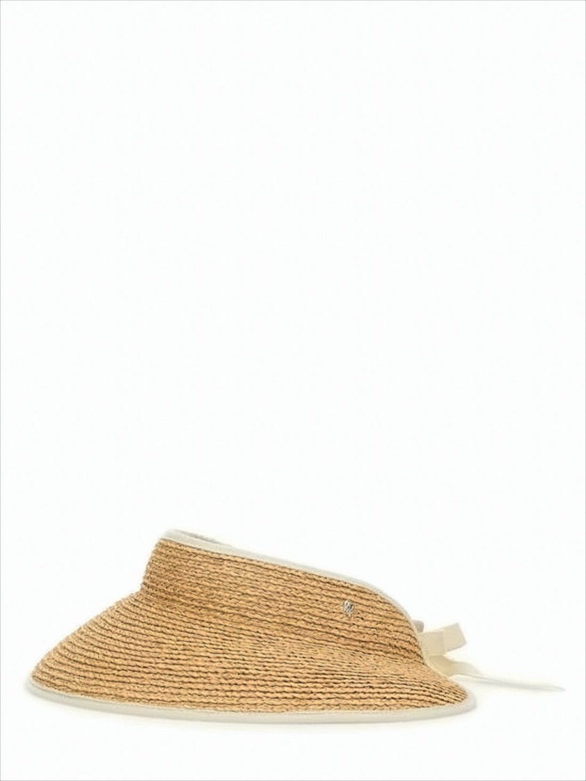 Helen Kaminski Wide-Brimmed Raffia Visor Hat With Adjustable Tie Closure