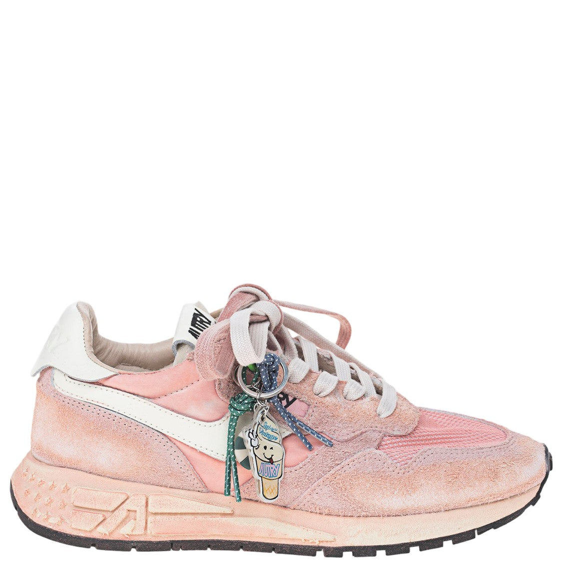 Autry Panel-Designed Low Sneakers In Suede And Nylon Mix