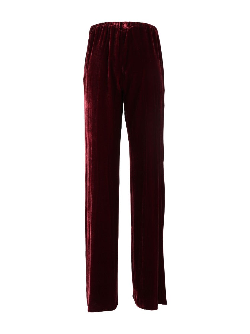 Antonelli Firenze Burgundy Elastic Waist Straight-Leg Pants