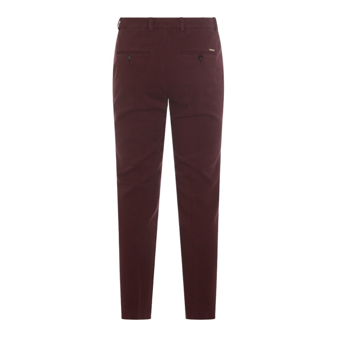 Incotex Slim Tailored Trousers With Polished Burgundy Finish