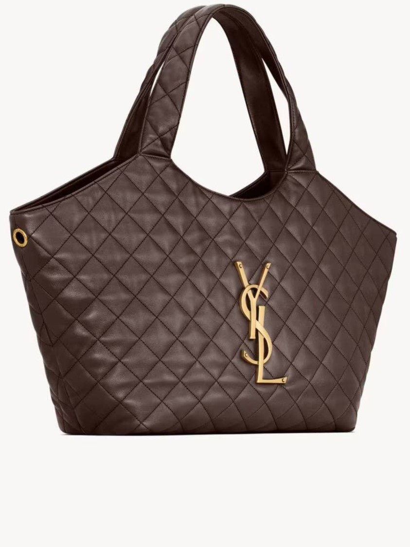 Saint Laurent Icare M Trapezoidal Quilted Tote Bag