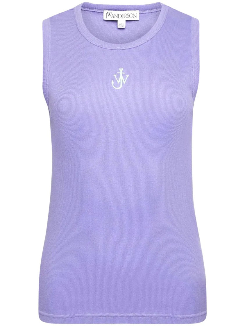 J. W. Anderson Lavender Purple Logo-Embroidered Top