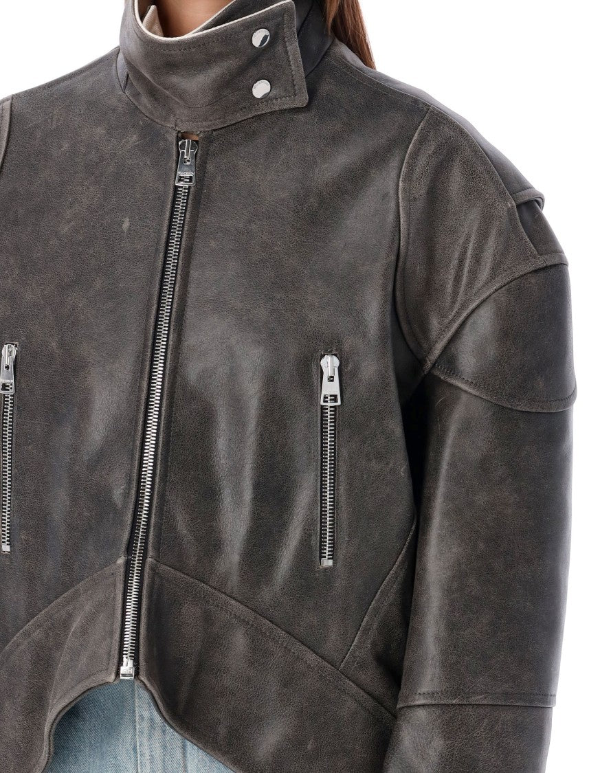 J. W. Anderson Curved Hem Leather Jacket