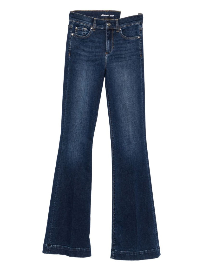 Liu Jo Mid-Rise Dark Blue Flared Denim Jeans