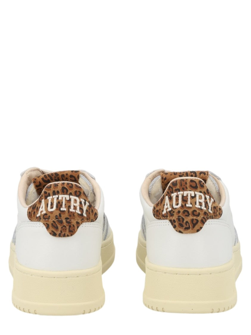 Autry Medalist Low Leopard Print Leather-Suede Sneakers