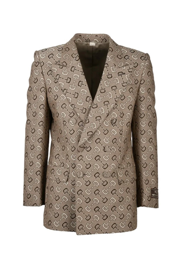 Gucci Double-Breasted Jacket Cotton Wool - Brown