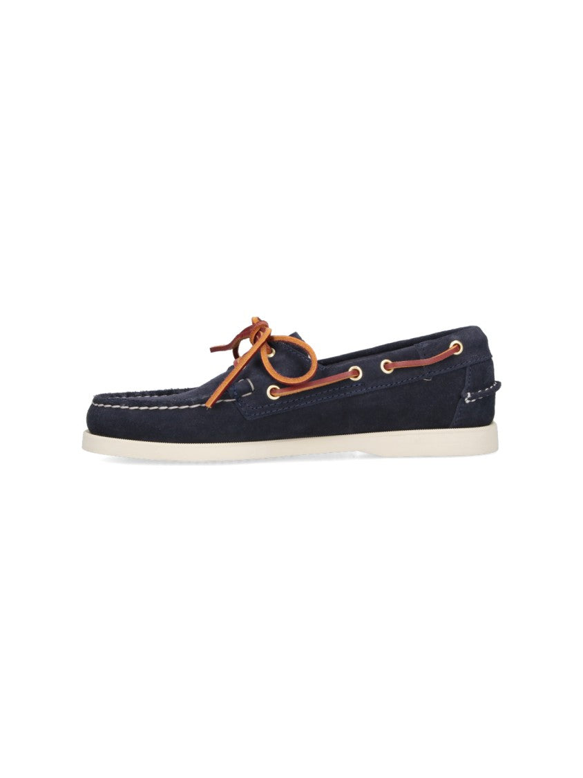 Sebago Navy Suede Leather Accent Moccasin Loafers