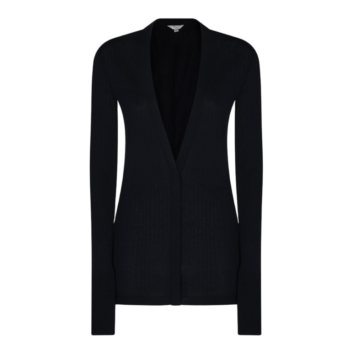 Malo Sleek Long-Sleeved Sweater With Deep V-Neckline And Ribbed Texture