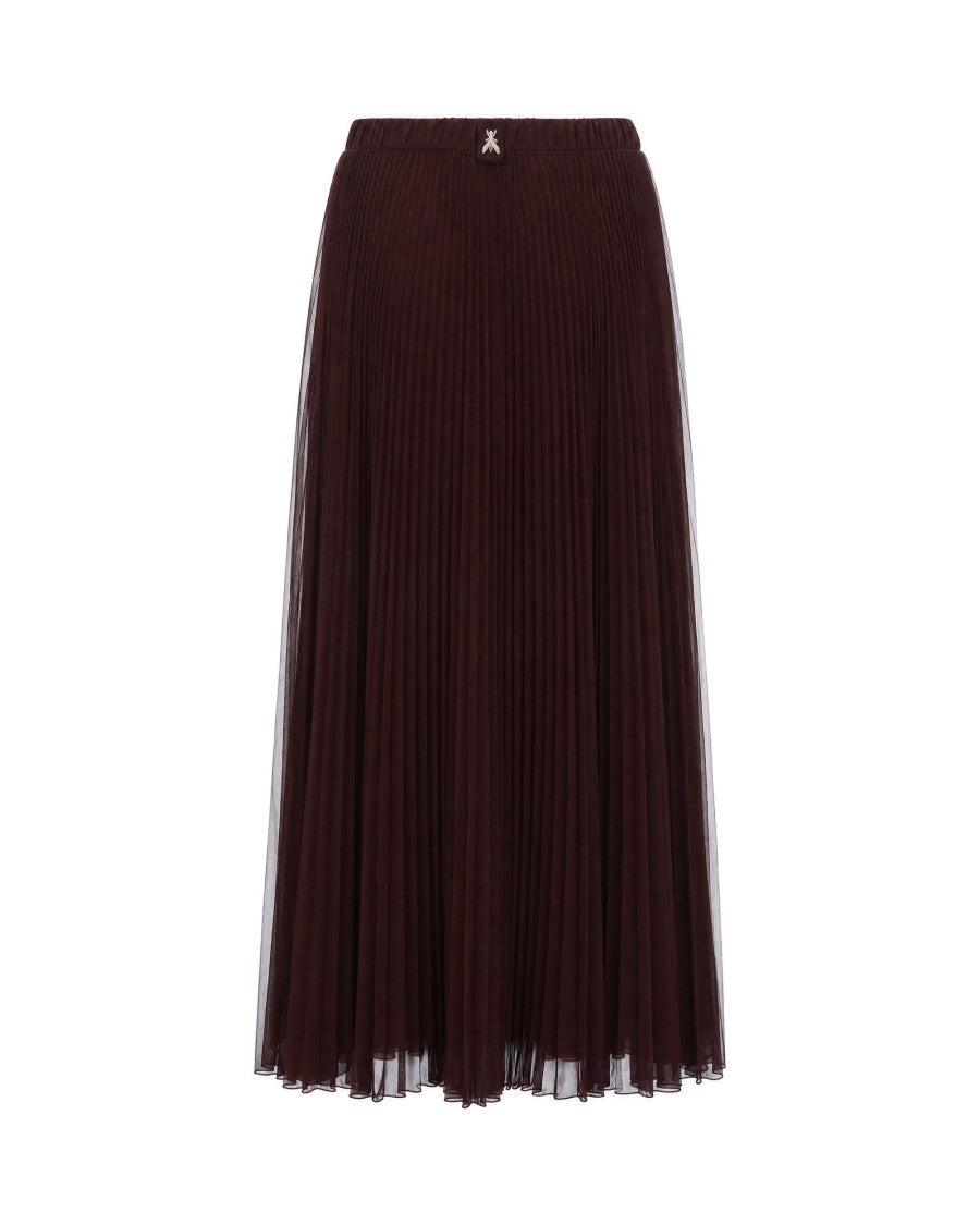 Patrizia Pepe Black Georgette Pleated Maxi Skirt