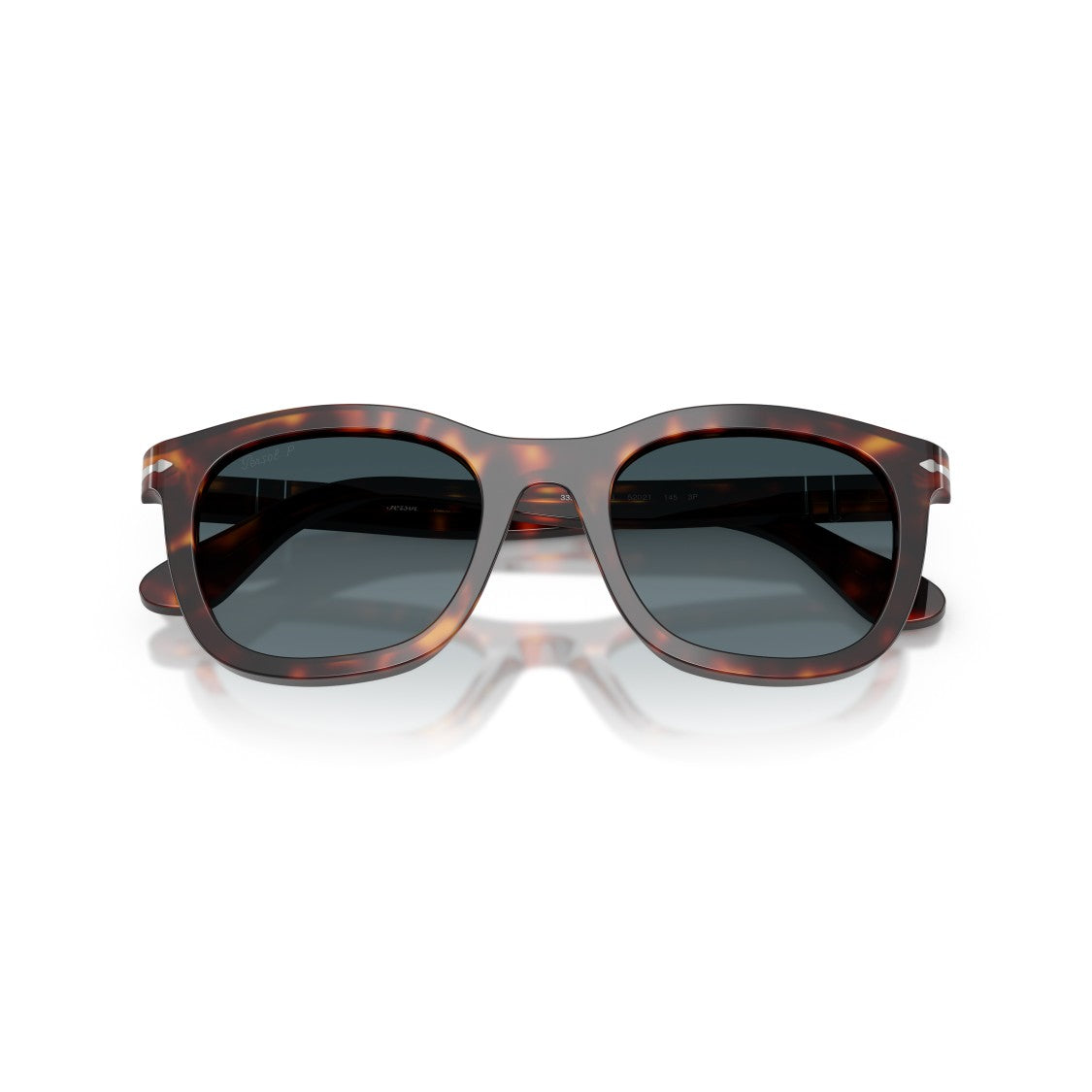Persol 0Po3395s Tortoiseshell Square Frame Sunglasses With Refined Metallic Detail