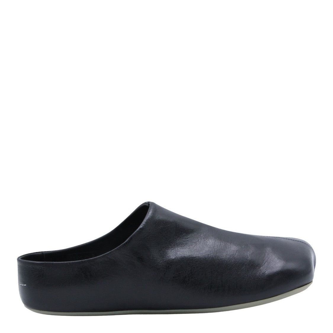 Mm6 By Maison Margiela Polished Slip-On Black Loafers With Rounded Toe
