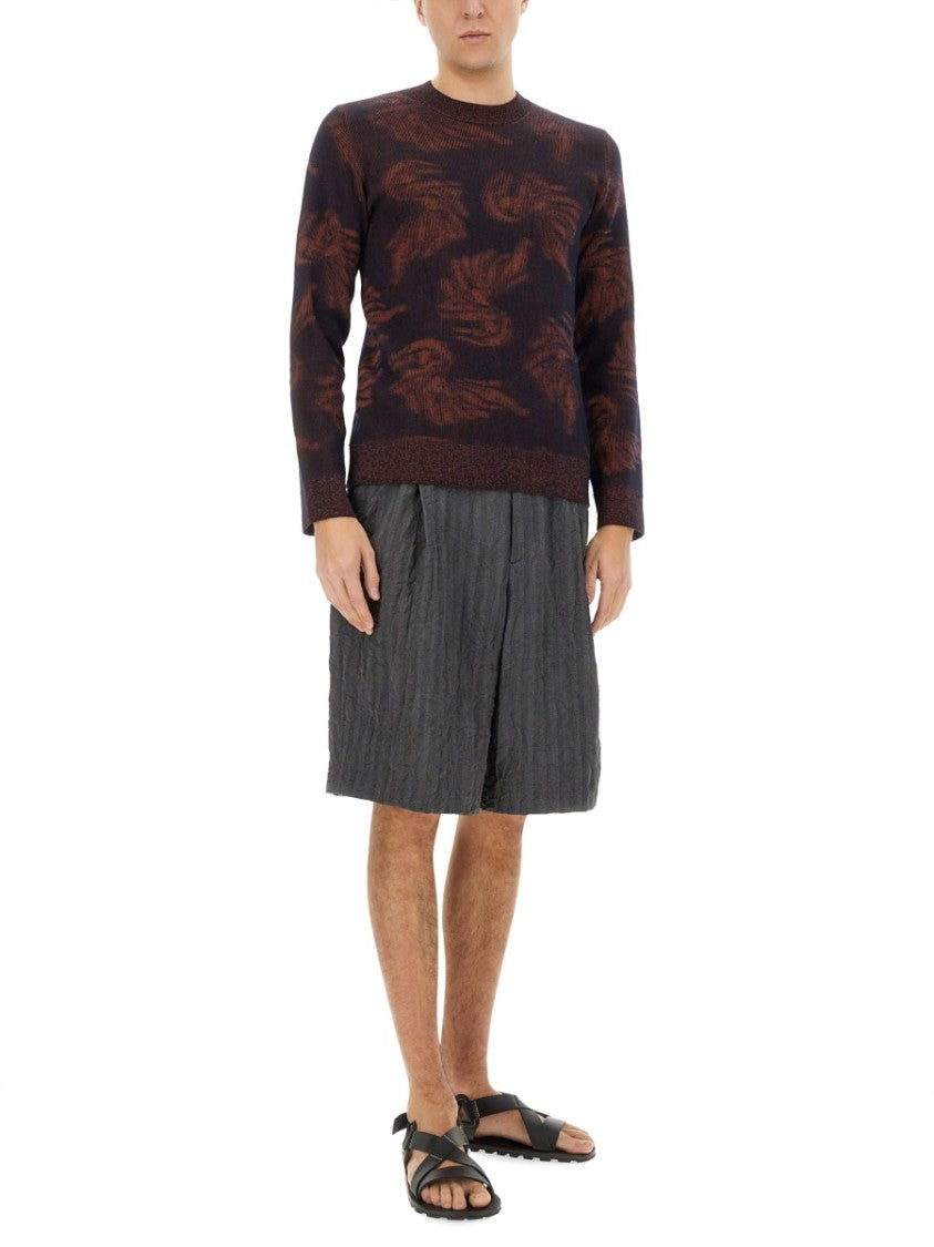 Dries Van Noten Textured Jacquard Knit Sweater With Classic Fit