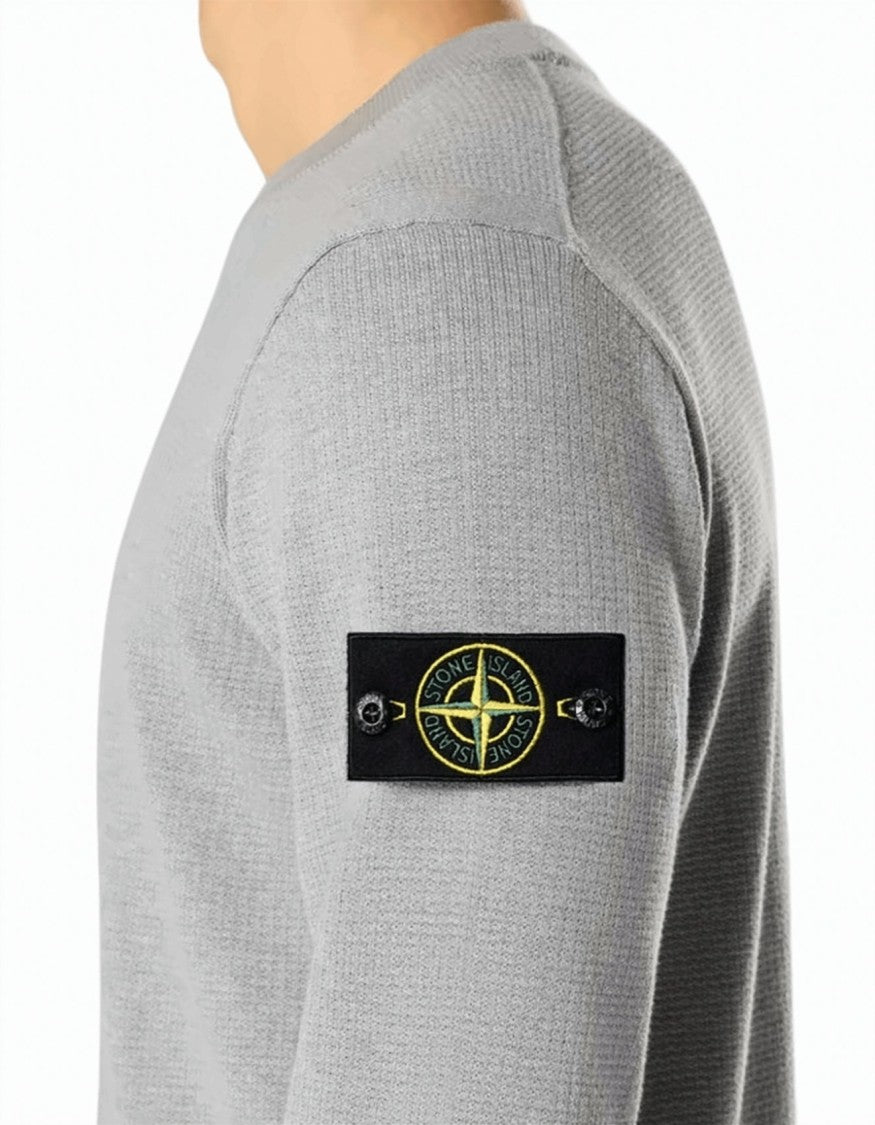 Stone Organic Cotton Melange Pearl Grey Sweatshirt