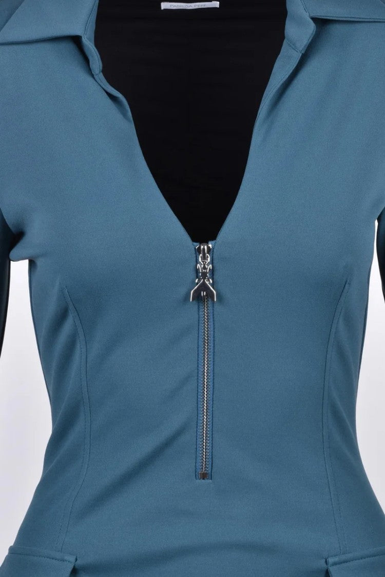 Patrizia Pepe Long Stretch Dress - Blue