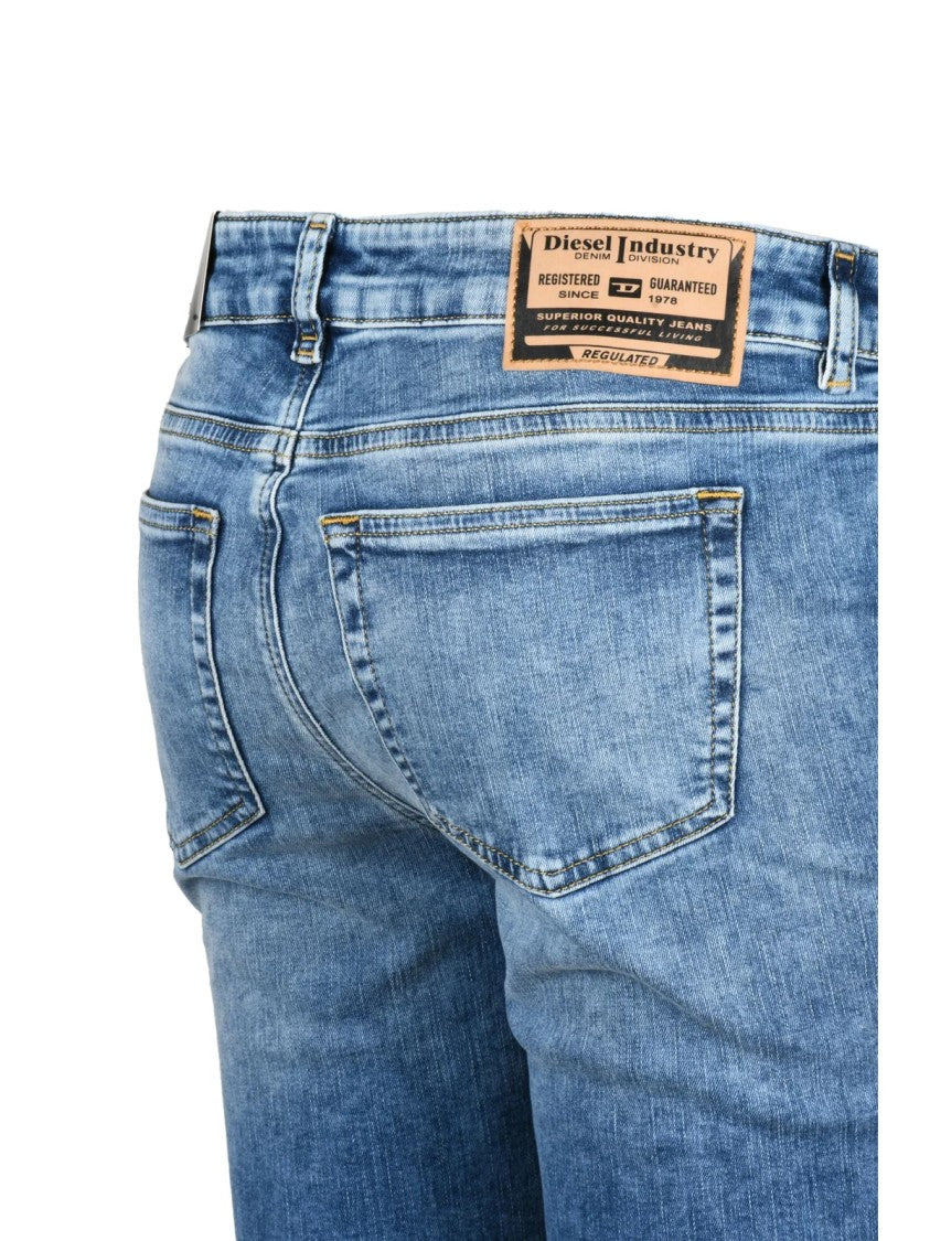Diesel Light Blue Cotton-Blend D-Ebbey Slim Jeans