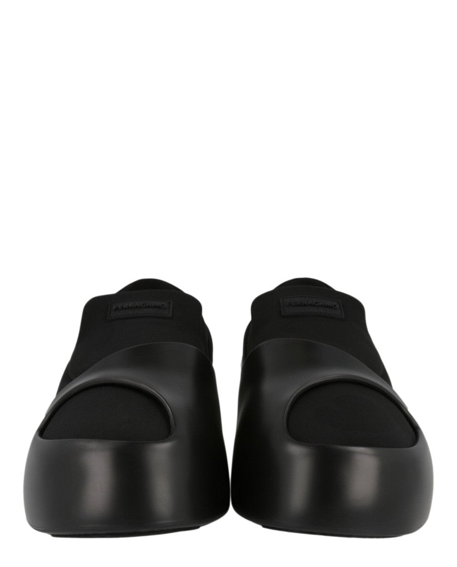Ferragamo Lunar Paneled Slip-On Sneakers With Cutout Accents