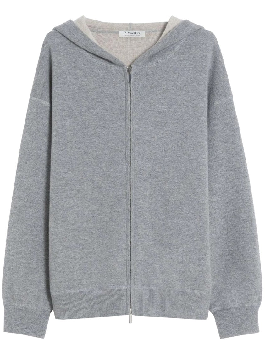 Max Mara Relaxed-Fit Zip-Up Hoodie With Contrasting Lining And Graphic Detail