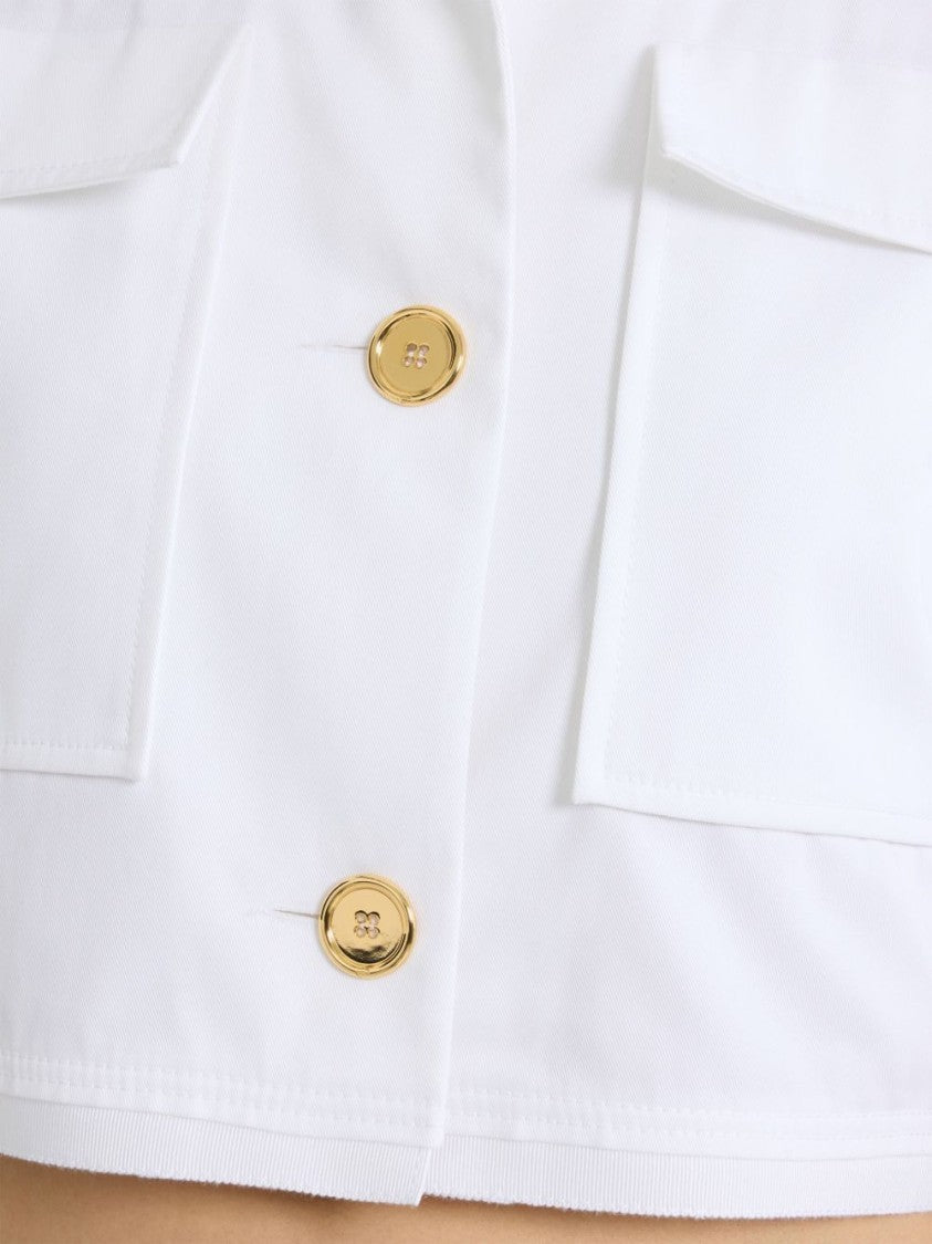 Patou White Jacket With Front Button Fastening And Modern Silhouette