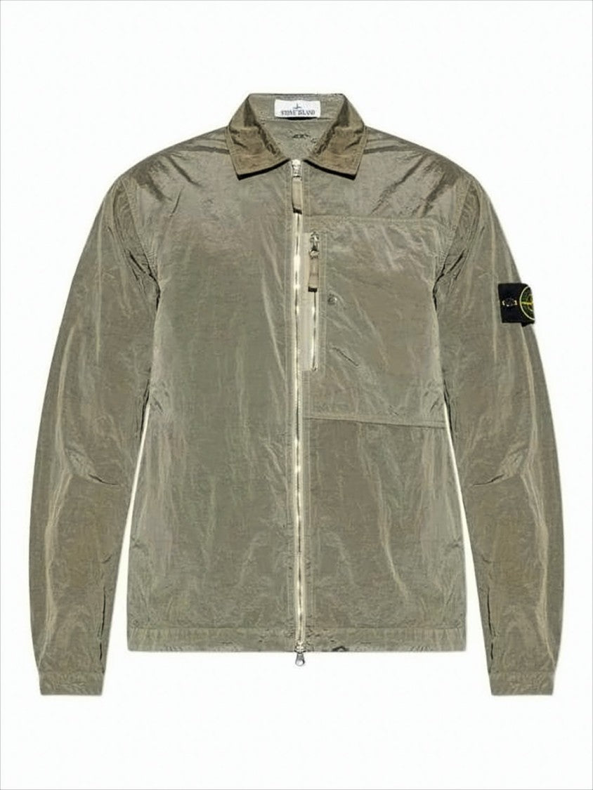 Stone Island Eco-Friendly Nylon Casual Overshirt With Subtle Sheen