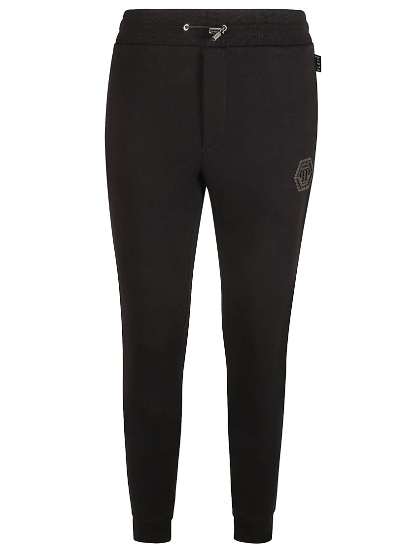 Philipp Plein Fitted Black Trousers With Elastic Waistband