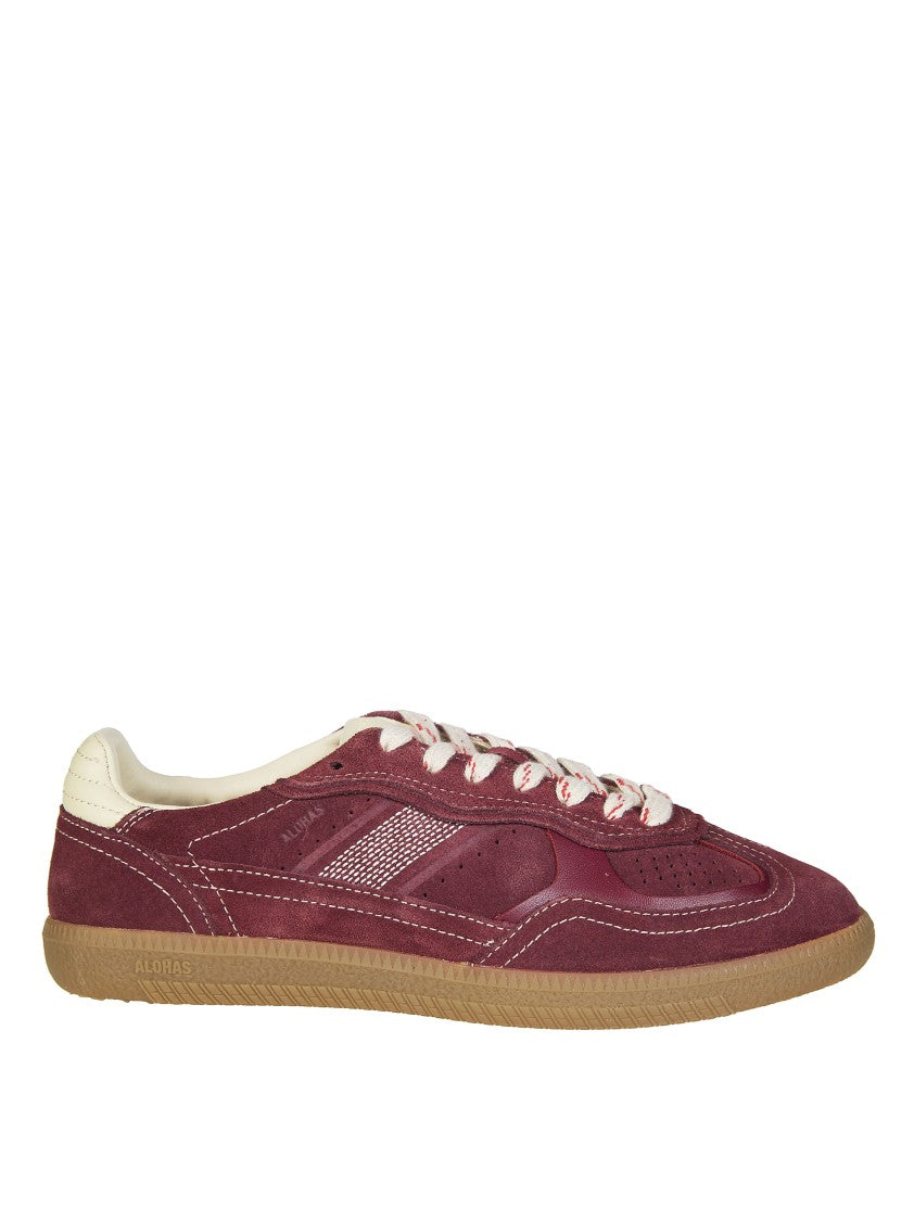 Alohas Burgundy Suede White Laces Sneakers
