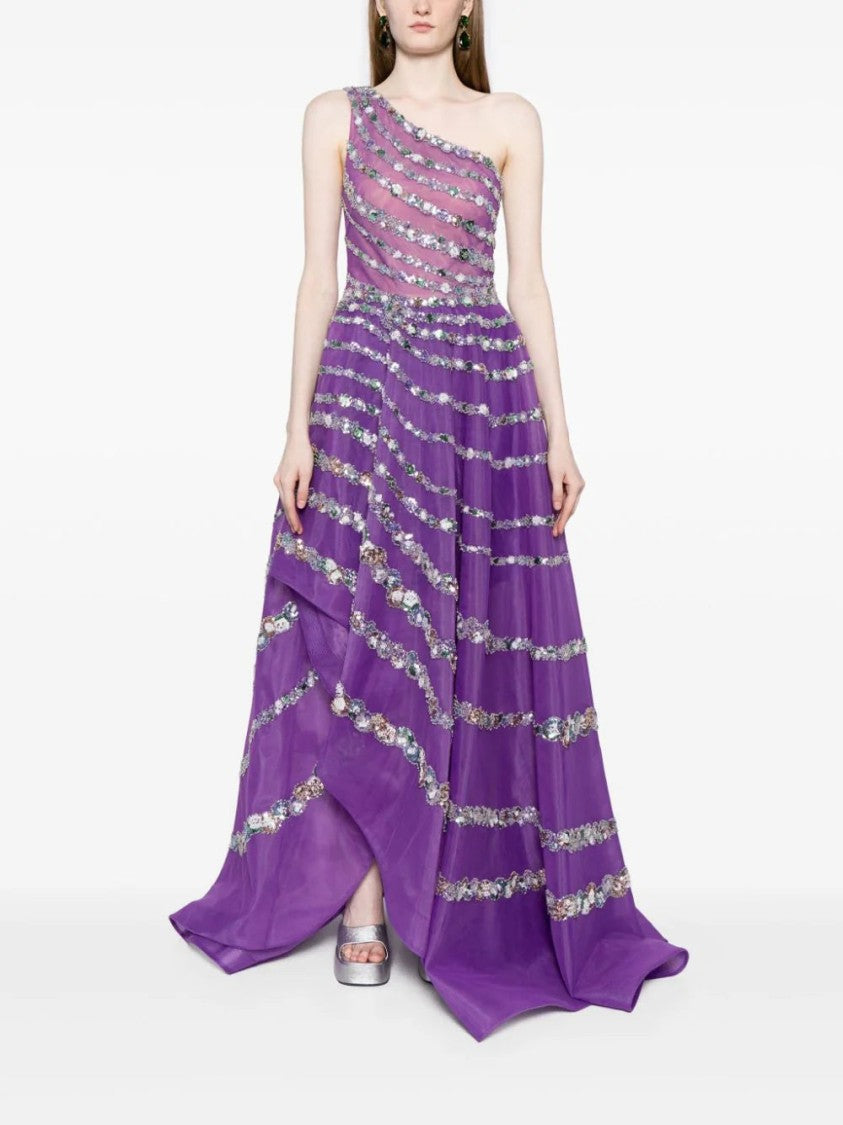 Saiid Kobeisy One Shoulder Asymmetric, Beaded Dress