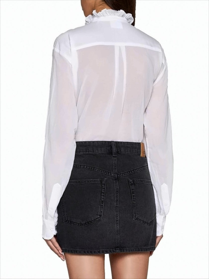 Isabel Marant Fitted Black Denim Mini Skirt