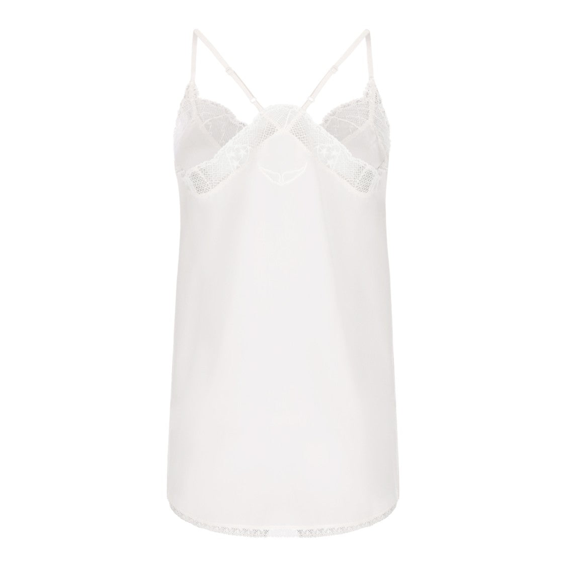Zadig & Voltaire Silk V-Neck Top With Intricate Lace Detail