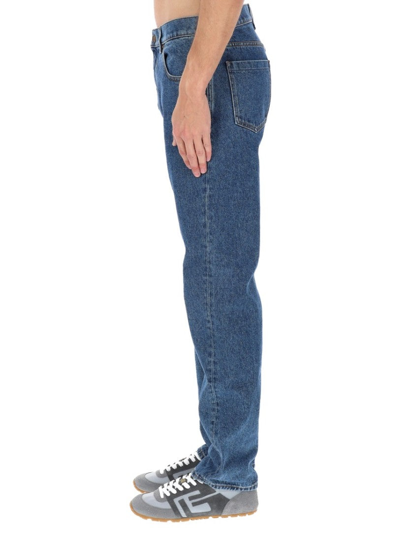 Balmain Medium Blue Straight Denim Jeans