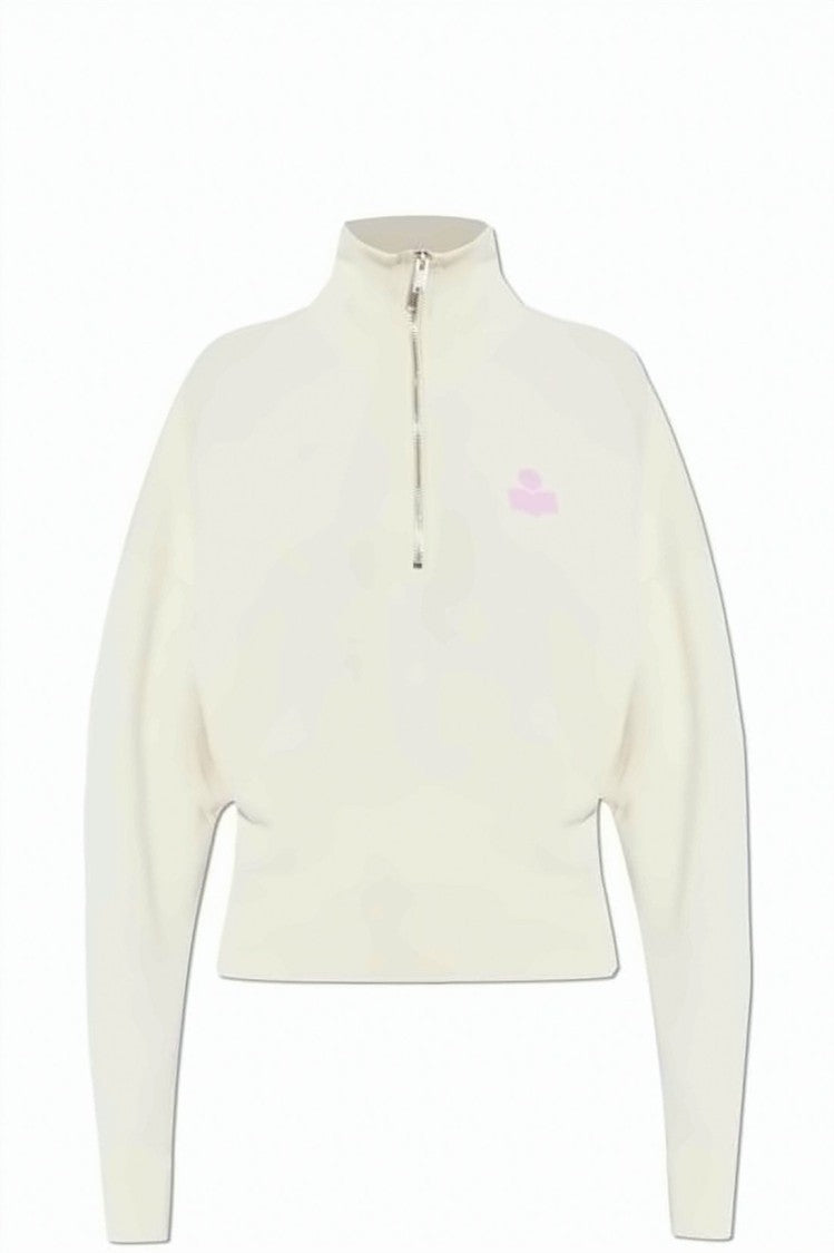 Isabel Marant Cropped Long-Sleeve Top With High Collar