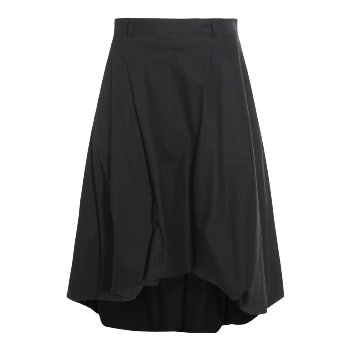 Moschino High-Low Black Skirt With Flared Silhouette