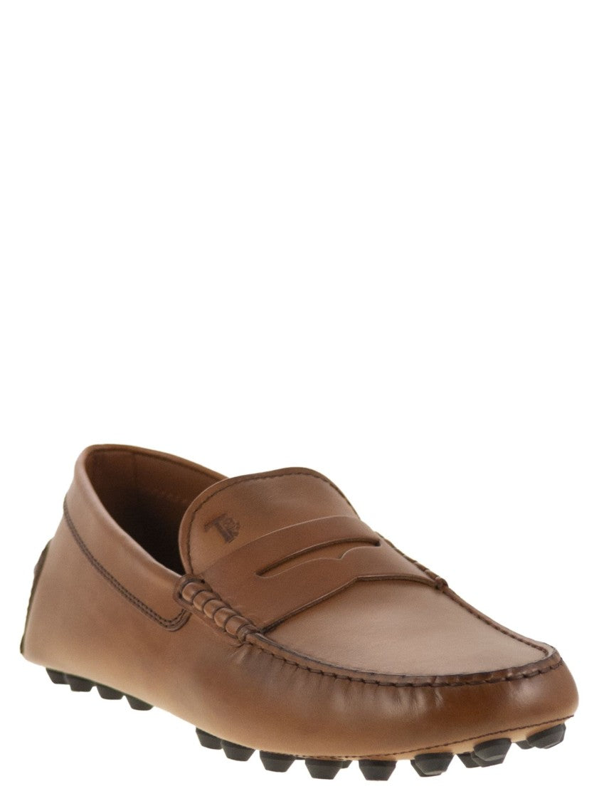 Tod's Bubble Leather Rubber Loafers