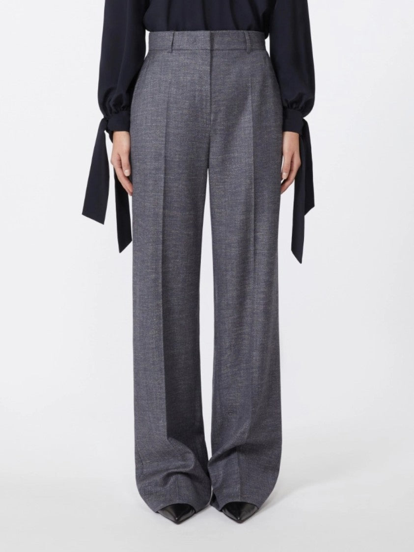 Max Mara Refined Straight-Leg Tailored Pants With Subtle Texture