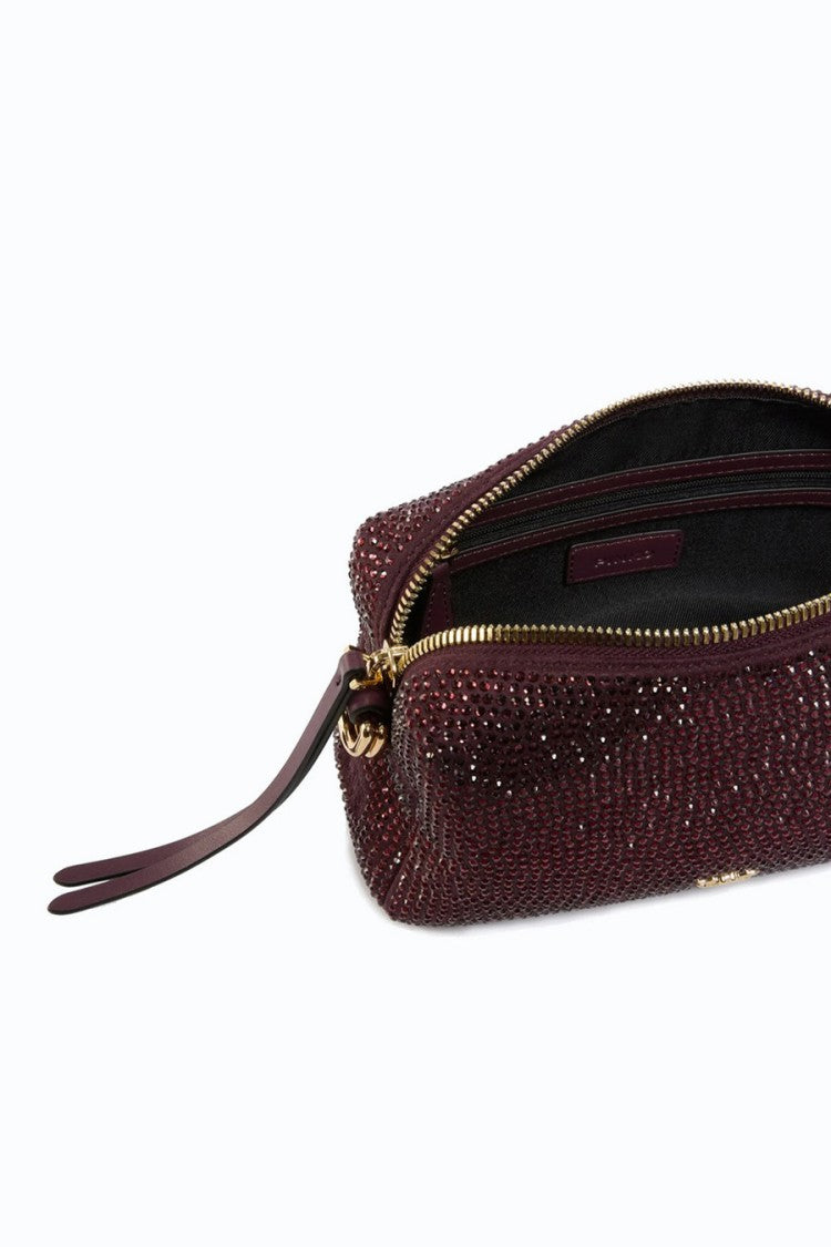 Pinko Burgundy Embellished Shoulder Bag