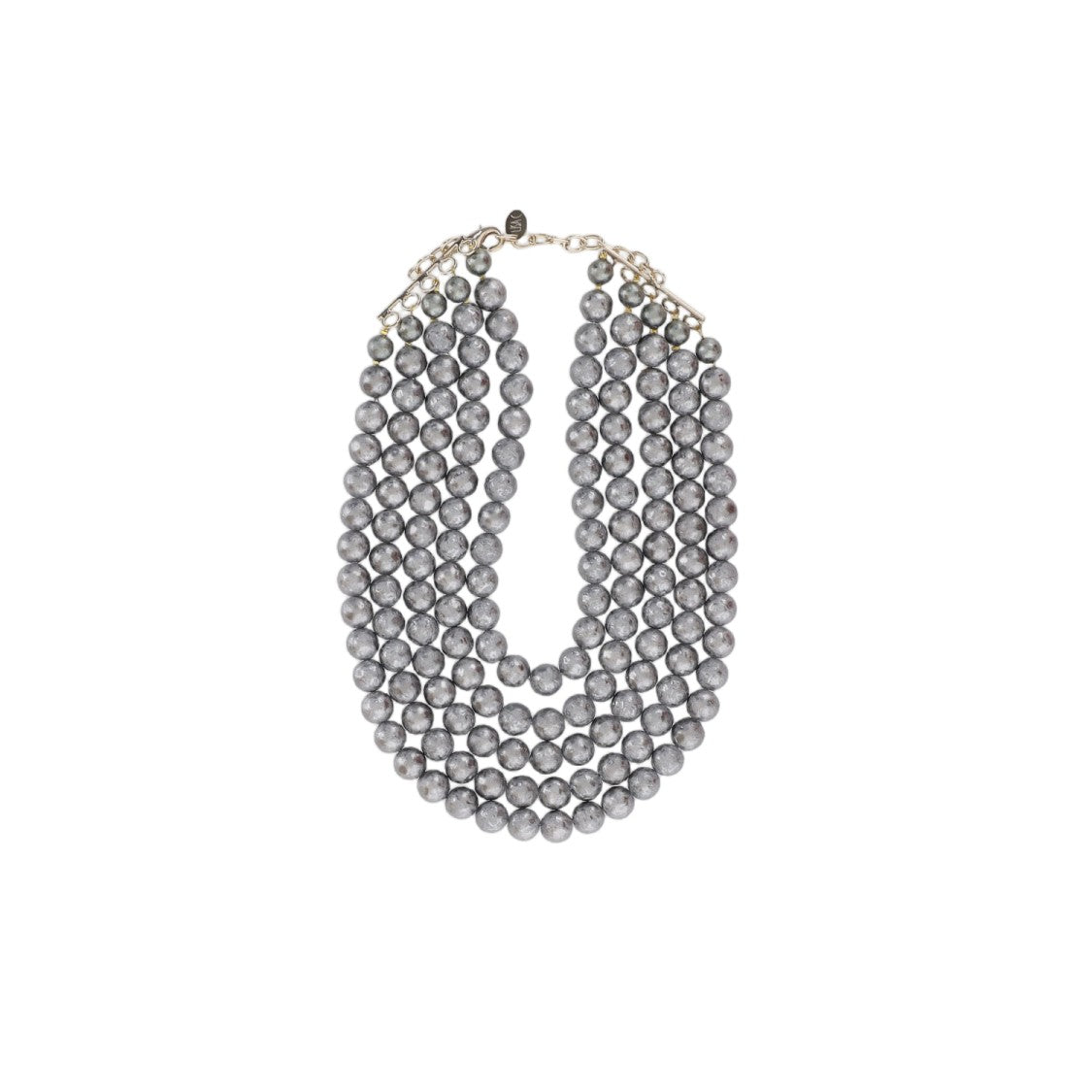 Lisa C Multistrand Gray Pearl Necklace With Gold-Tone Accents