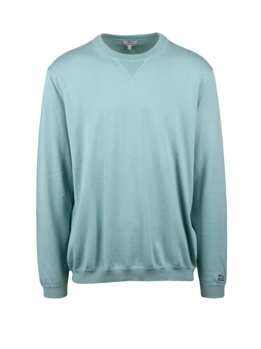 Woolrich Aqua Green Crewneck Cotton Sweater