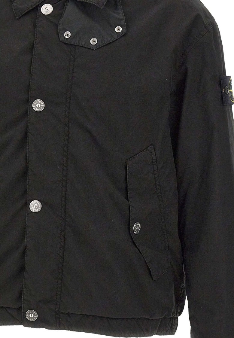 Stone Island Cropped Button-Up Structured Jacket