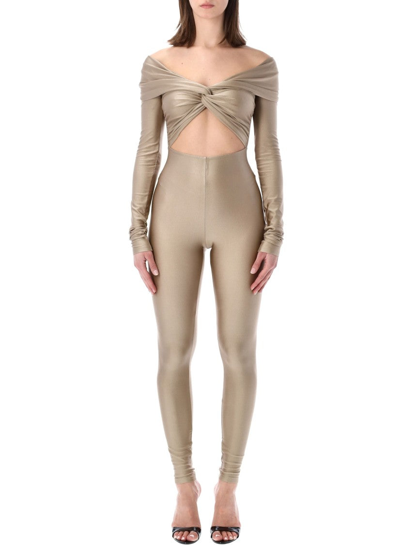 The Andamane Stretch Off-Shoulder Cut-Out Jumpsuit