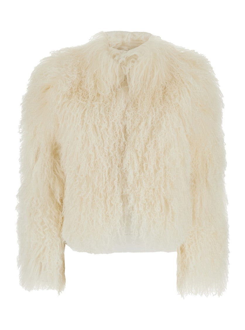 Plain Tibet Fur Short Jacket