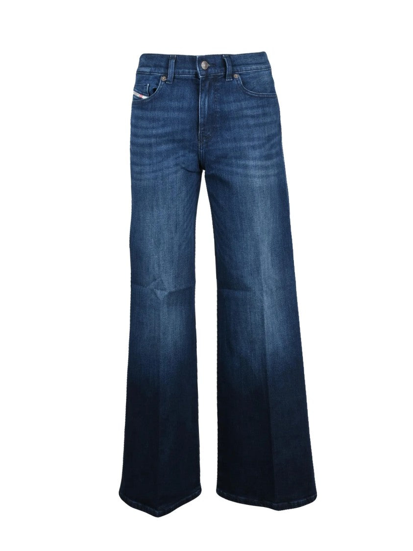 Diesel Blue Cotton-Blend D-Kemai Wide Jeans