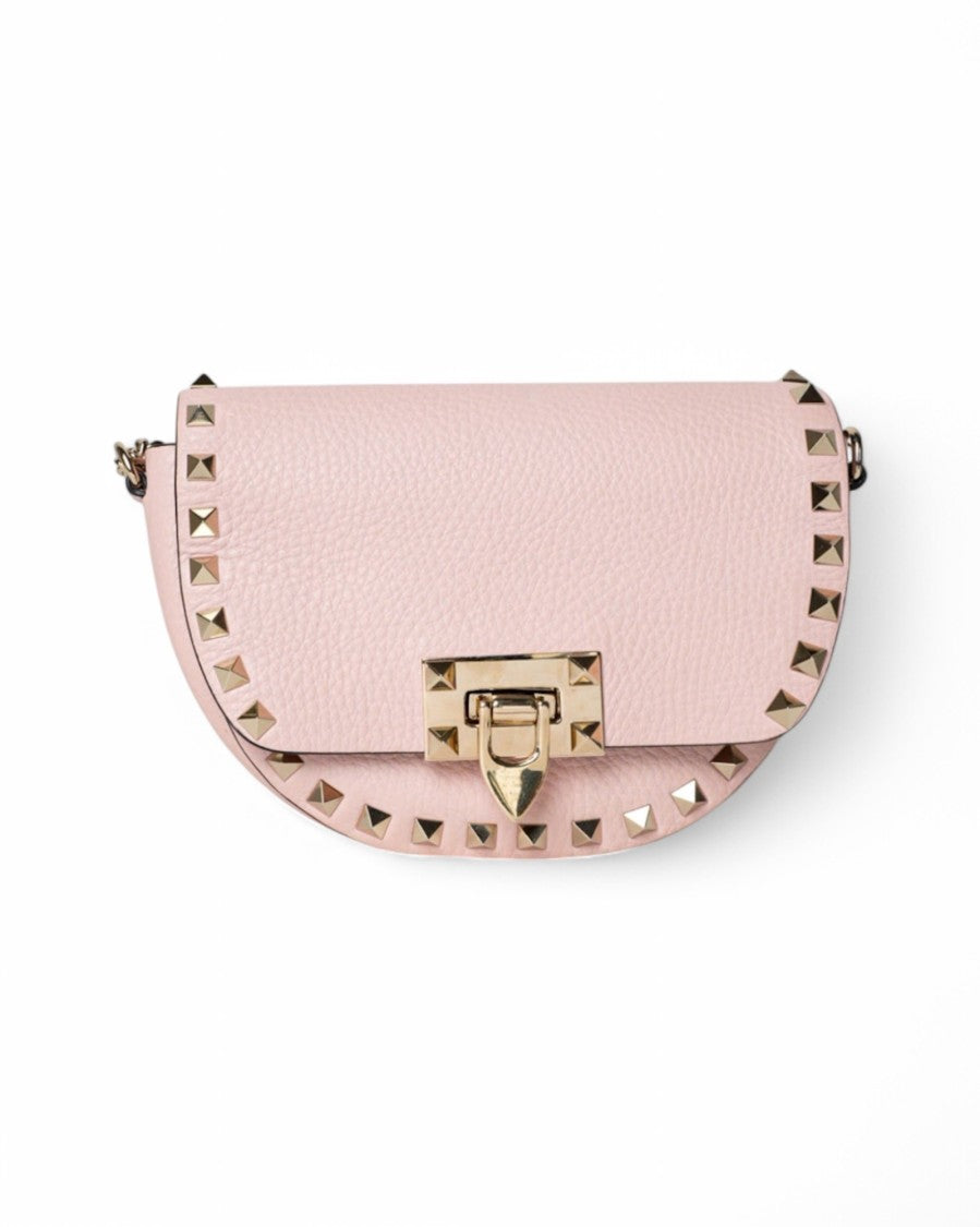 Valentino Rockstud Saddle Small Pink